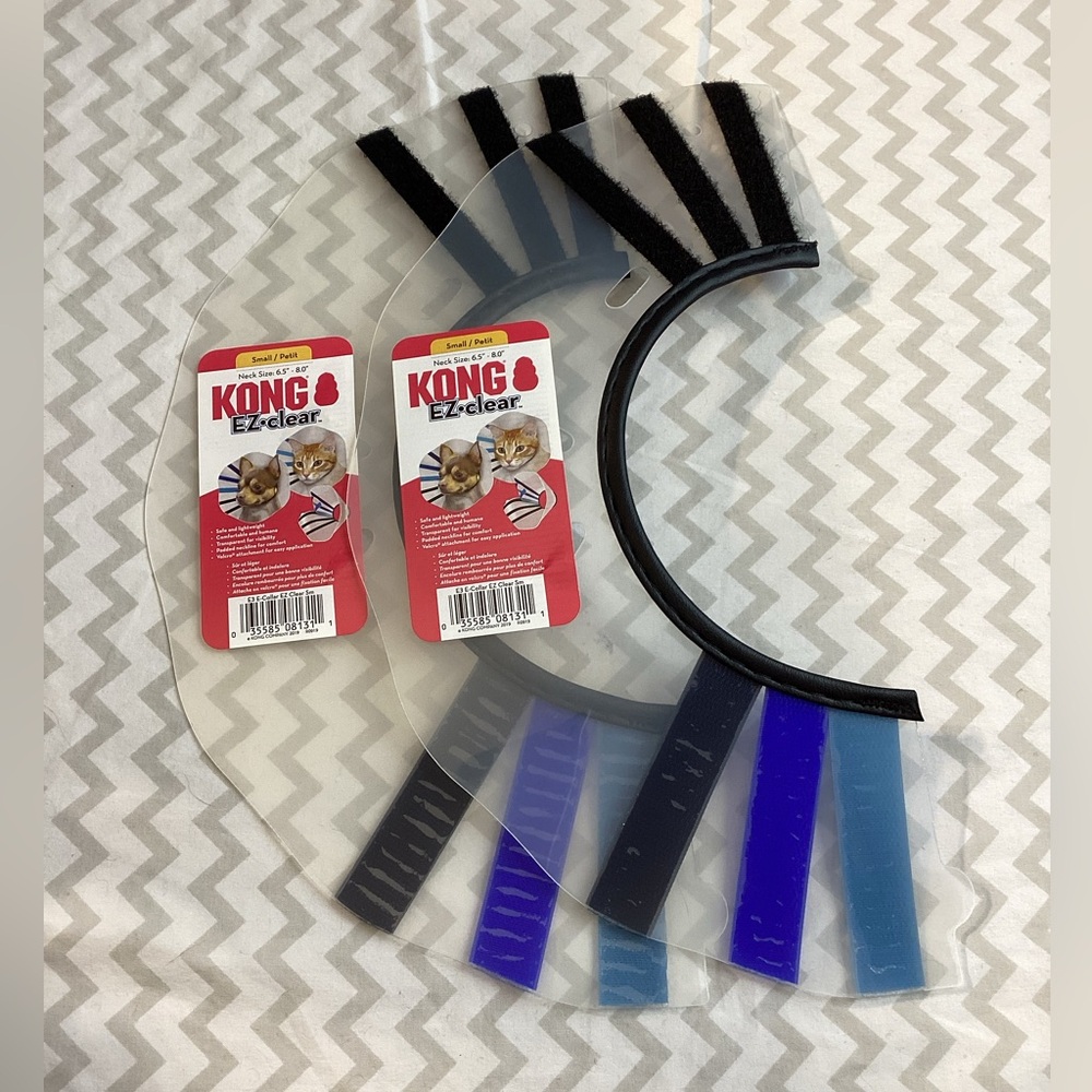 Set of 2 Kong EZ Clear Collar Small 6.5-8 Inch